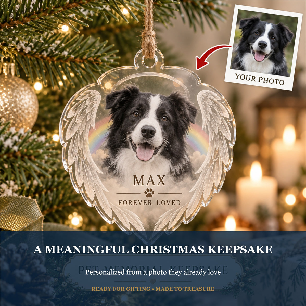 Personalized Pet Memorial Acrylic Ornament - Custom Photo Keepsake - image 5