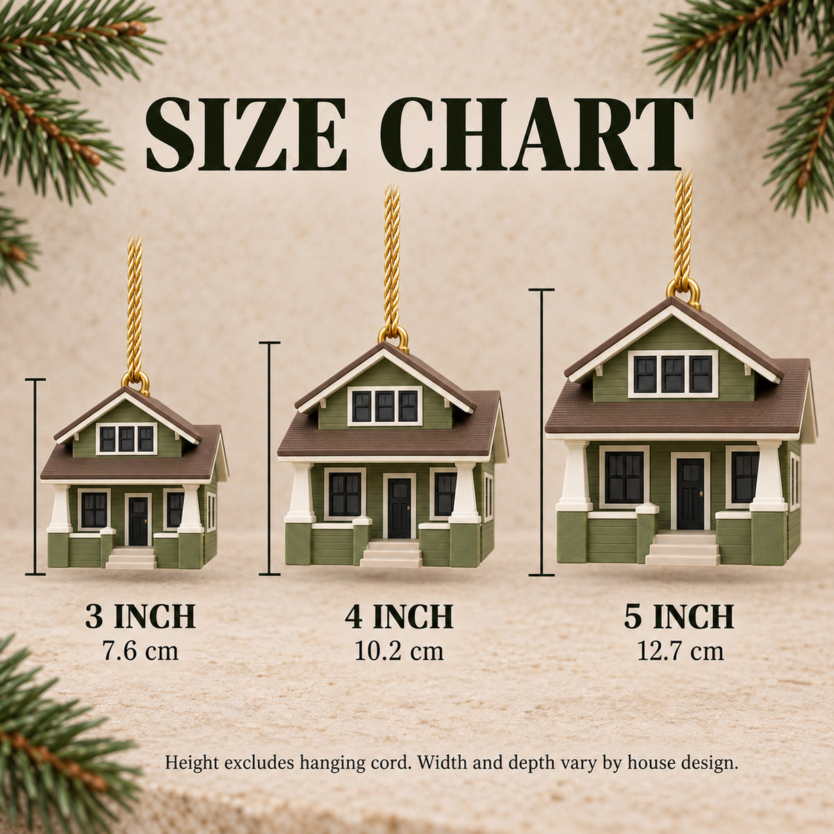 Personalized Craftsman Bungalow 3D Ornament - Custom Christmas Keepsake - image 5