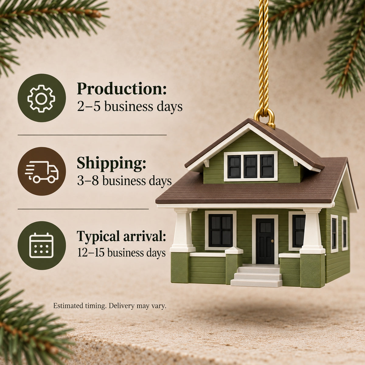 Personalized Craftsman Bungalow 3D Ornament - Custom Christmas Keepsake - image 9
