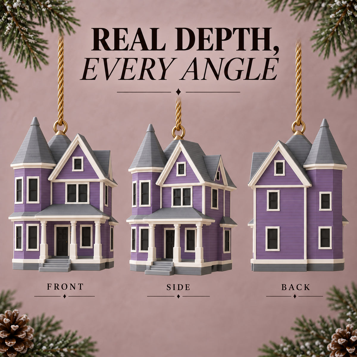 Personalized Simplified Victorian 3D Ornament - Custom Christmas Keepsake - image 10