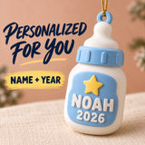 Personalized Baby's First Christmas Milk Bottle 3D Ornament - Custom Christmas Keepsake - image 6
