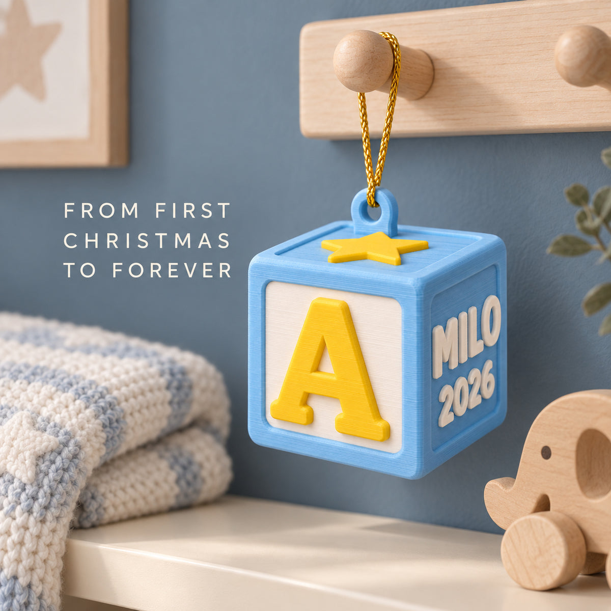 Personalized Baby's First Christmas ABC Block 3D Ornament - Custom Christmas Keepsake - image 9