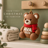 Personalized Baby's First Christmas Teddy Scarf 3D Ornament - Custom Christmas Keepsake - image 9