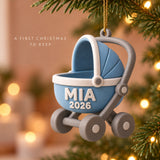 Personalized Baby's First Christmas Stroller 3D Ornament - Custom Christmas Keepsake - image 7