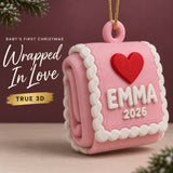 Personalized Baby's First Christmas Blanket 3D Ornament - Custom Christmas Keepsake - image 1