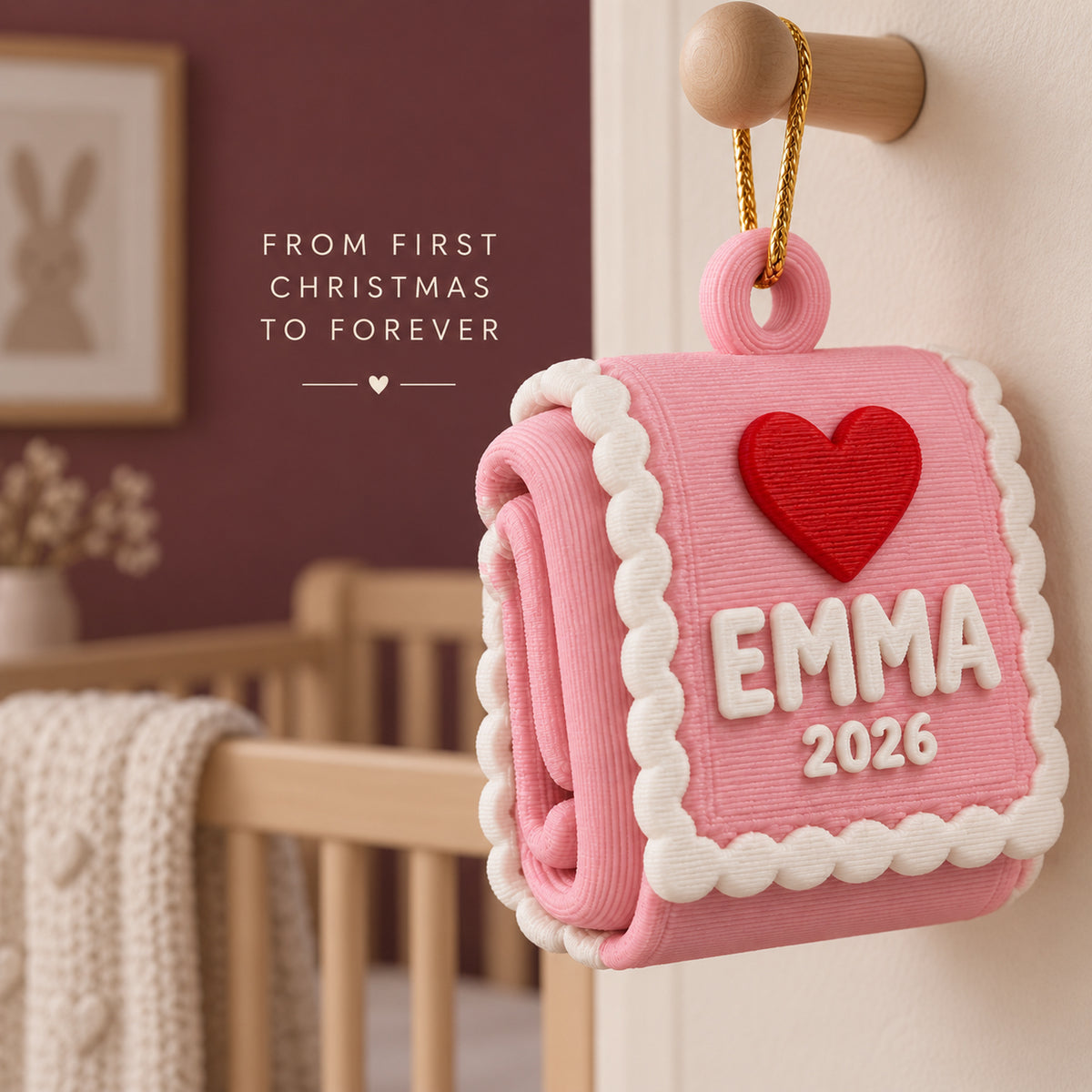 Personalized Baby's First Christmas Blanket 3D Ornament - Custom Christmas Keepsake - image 9