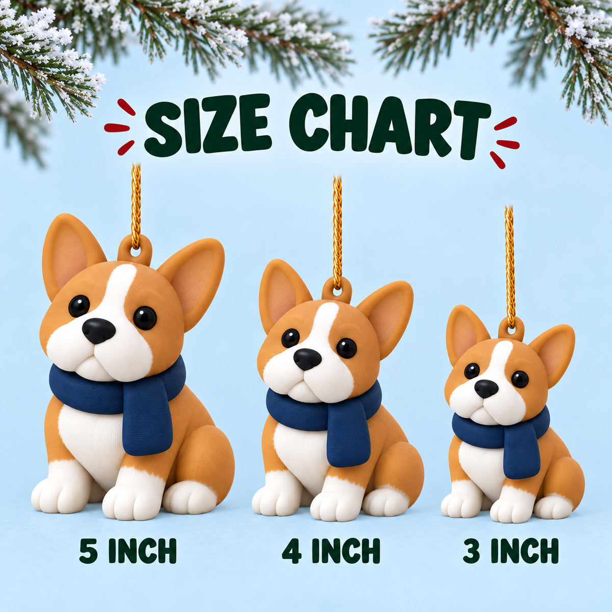 Personalized Winter Scarf Dogs 3D Ornament - Custom Christmas Keepsake - image 5