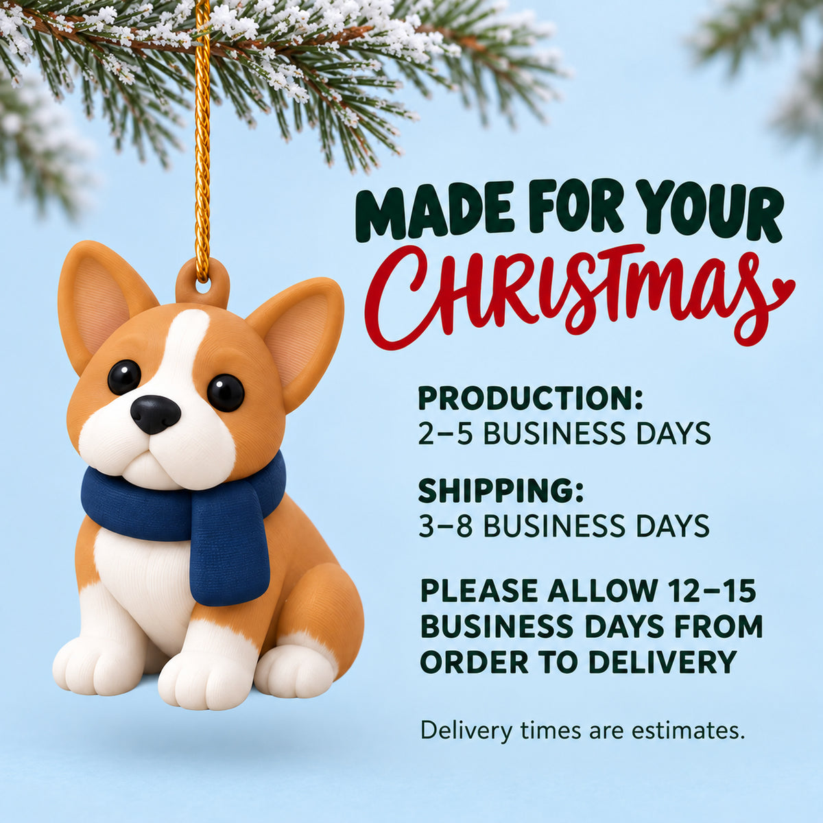 Personalized Winter Scarf Dogs 3D Ornament - Custom Christmas Keepsake - image 9