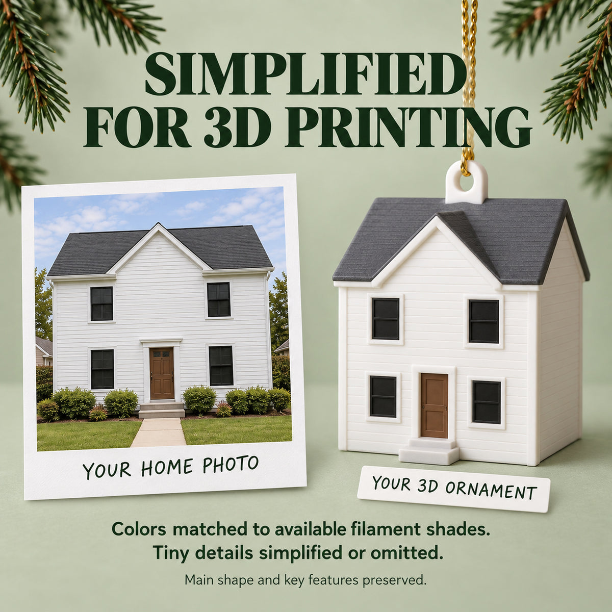 Personalized Custom House From Photo 3D Ornament - Custom Christmas Keepsake - image 4