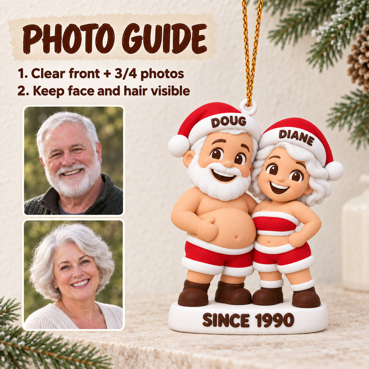 Personalized Growing Old Together 3D Ornament - Custom Christmas Keepsake - image 2
