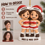 Personalized Mrs And Mrs 3D Ornament - Custom Christmas Keepsake - image 7