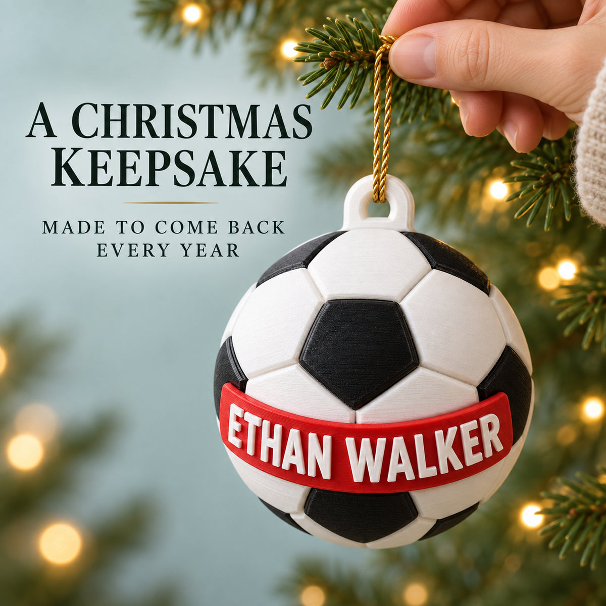 Personalized Soccer Ball 3D Ornament - Custom Christmas Keepsake - image 9