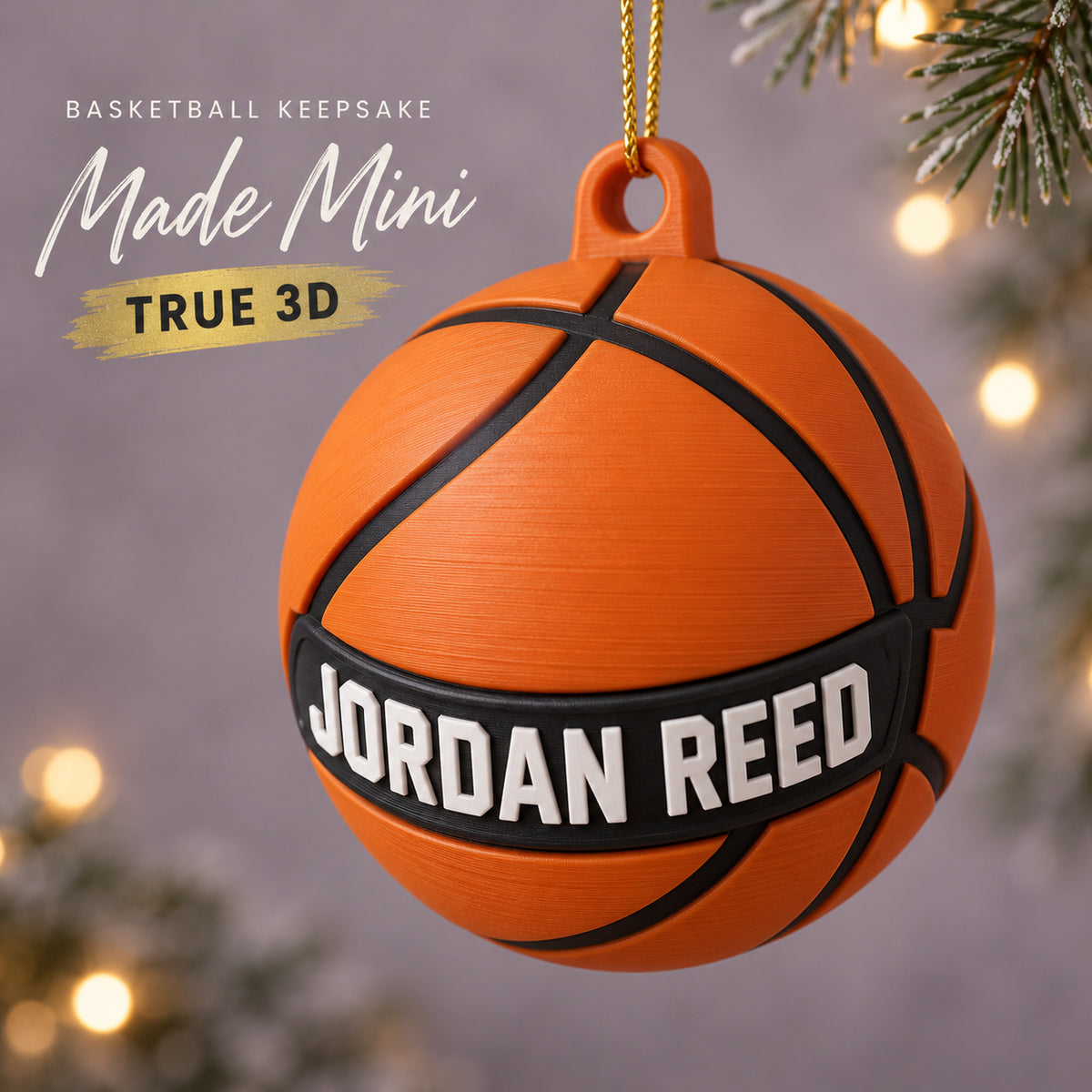 Personalized Basketball 3D Ornament - Custom Christmas Keepsake - image 1