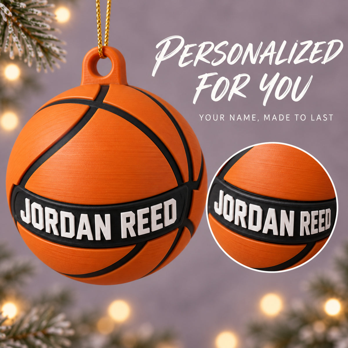 Personalized Basketball 3D Ornament - Custom Christmas Keepsake - image 7