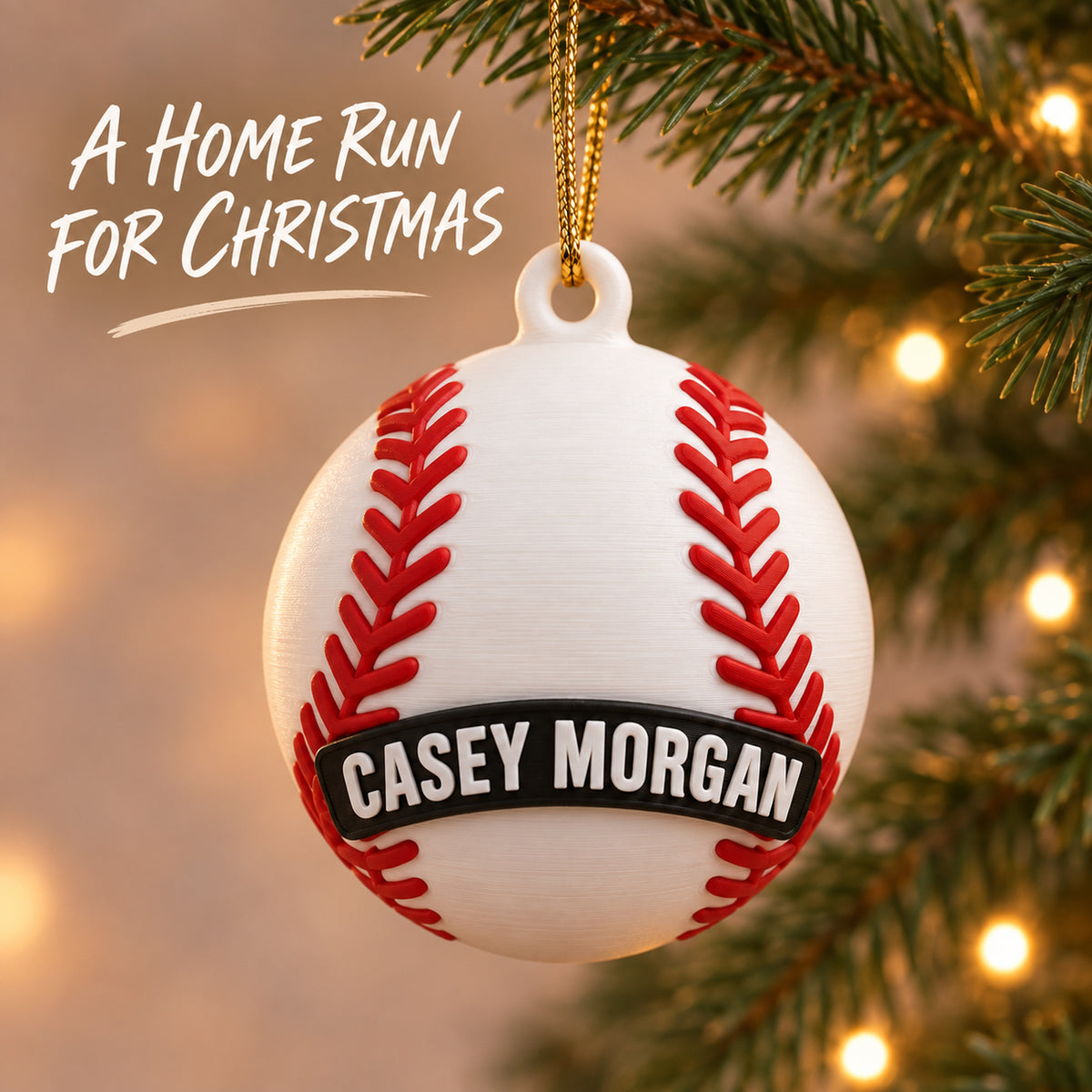 Personalized Baseball 3D Ornament - Custom Christmas Keepsake - image 2