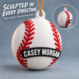 Personalized Baseball 3D Ornament - Custom Christmas Keepsake - image 4