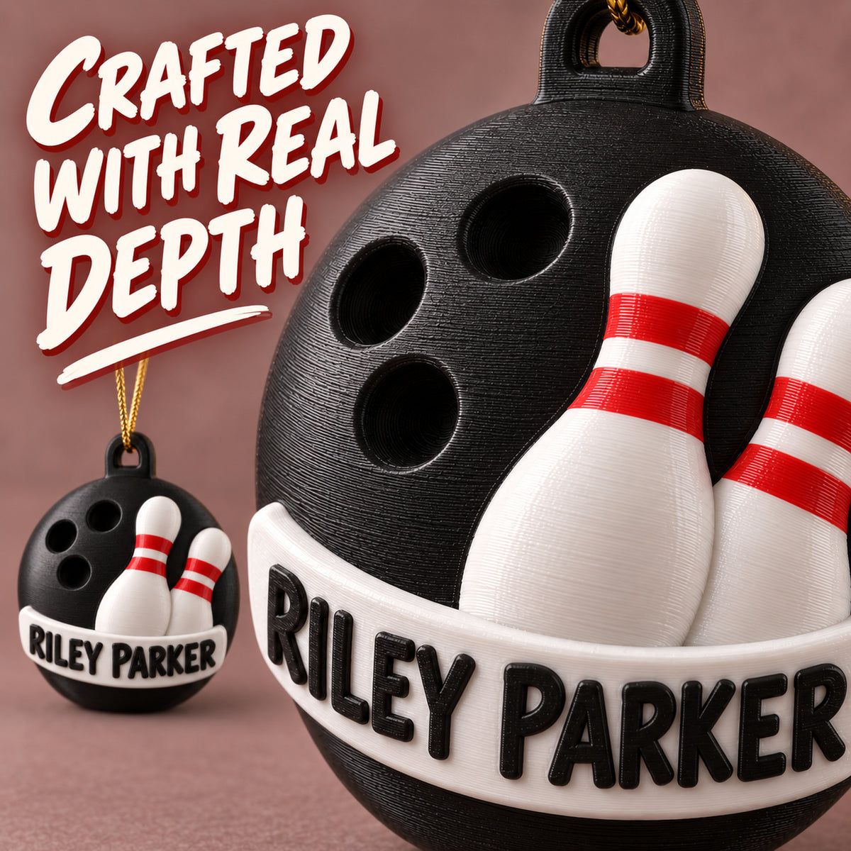 Personalized Bowling 3D Ornament - Custom Christmas Keepsake - image 6