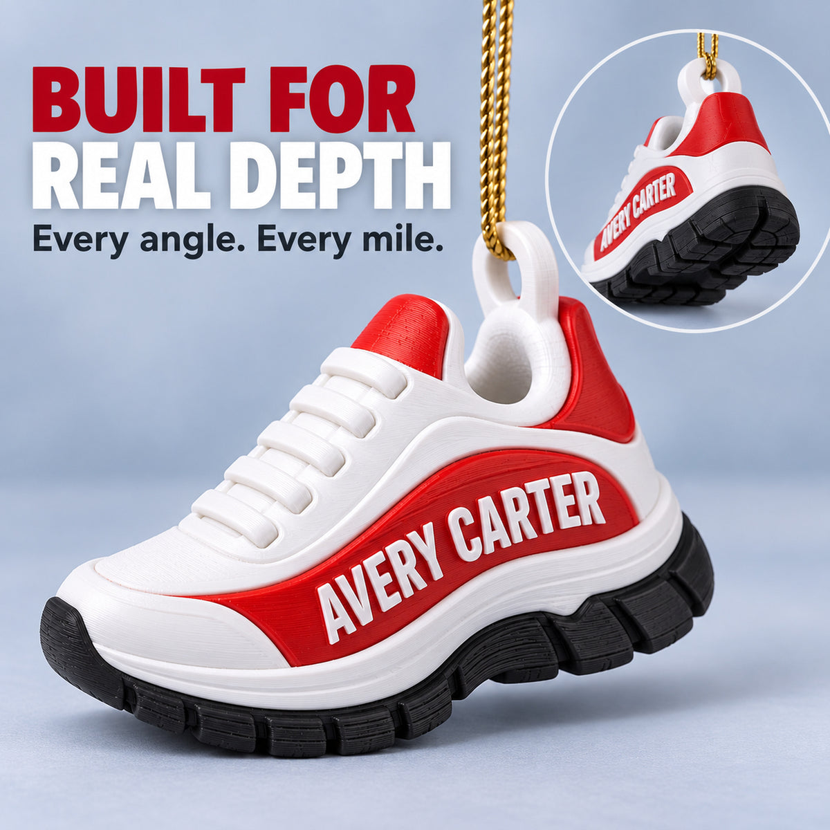 Personalized Running Shoe 3D Ornament - Custom Christmas Keepsake - image 4