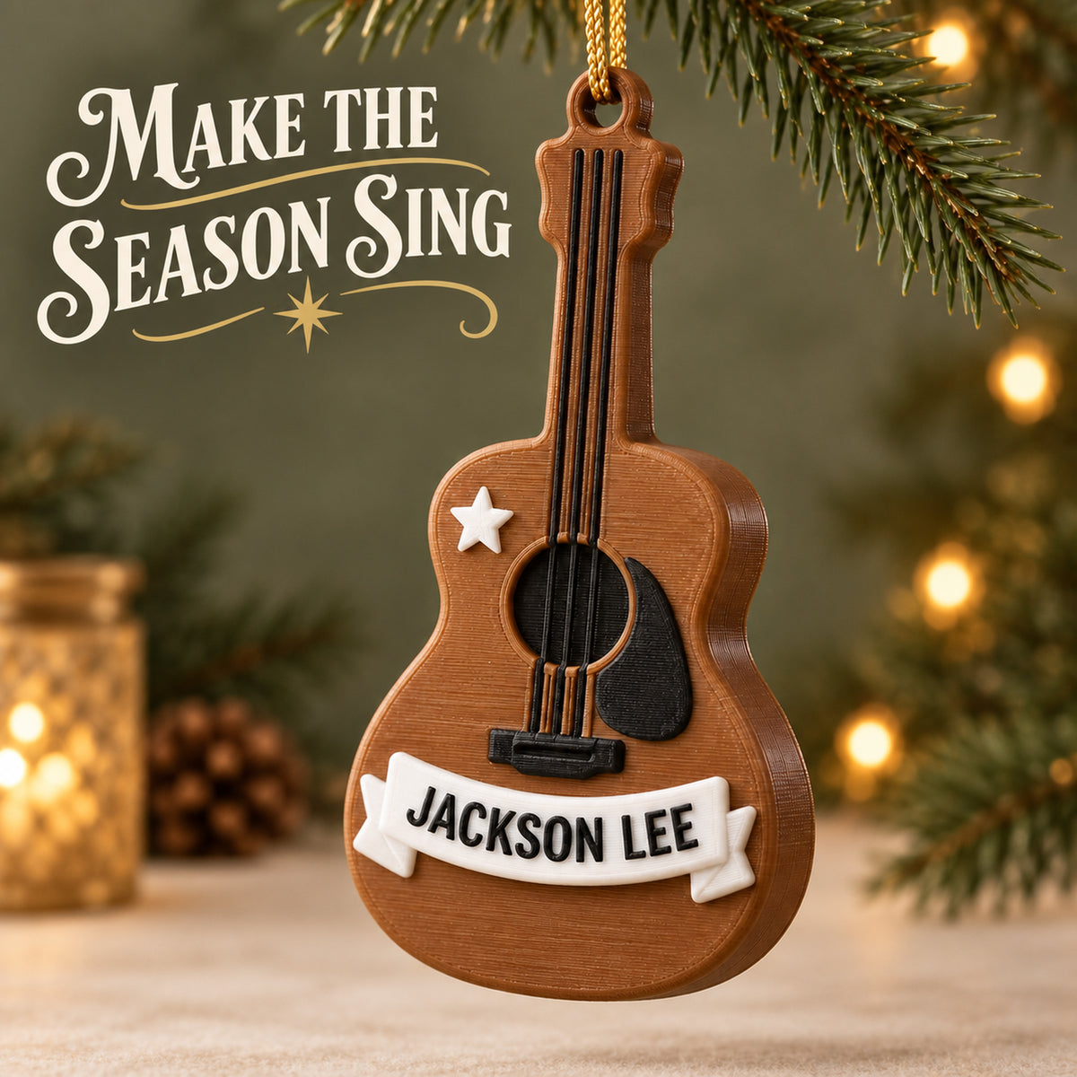 Personalized Guitar 3D Ornament - Custom Christmas Keepsake - image 2