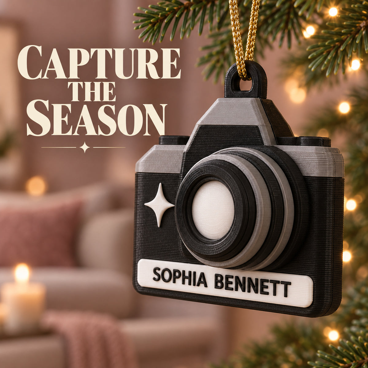 Personalized Camera 3D Ornament - Custom Christmas Keepsake - image 2