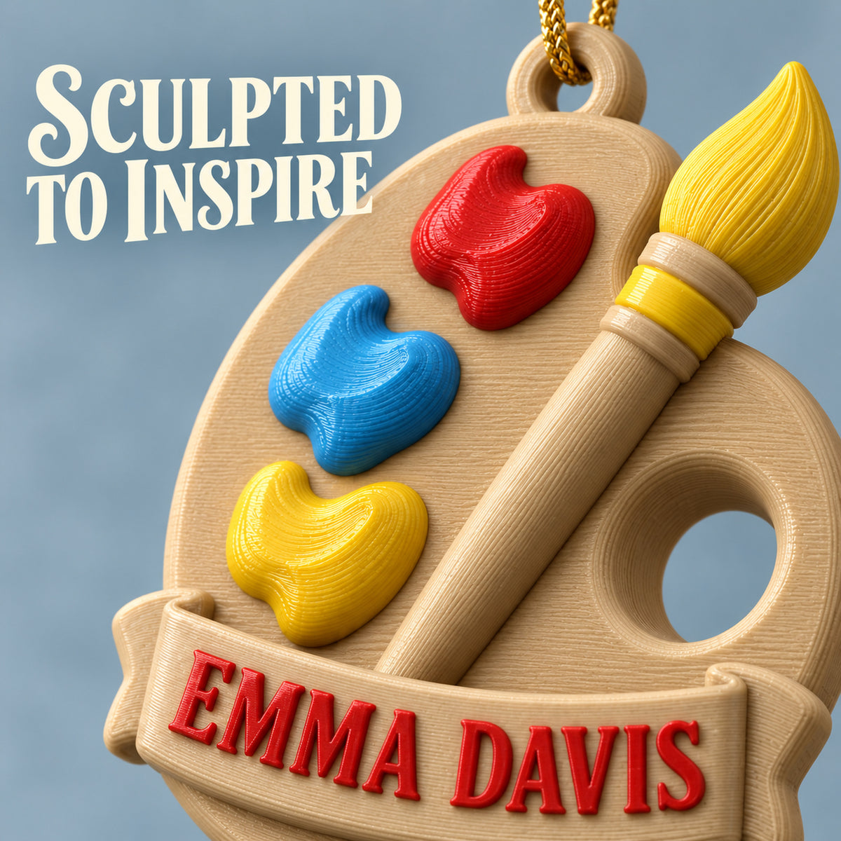 Personalized Artist Palette 3D Ornament - Custom Christmas Keepsake - image 6