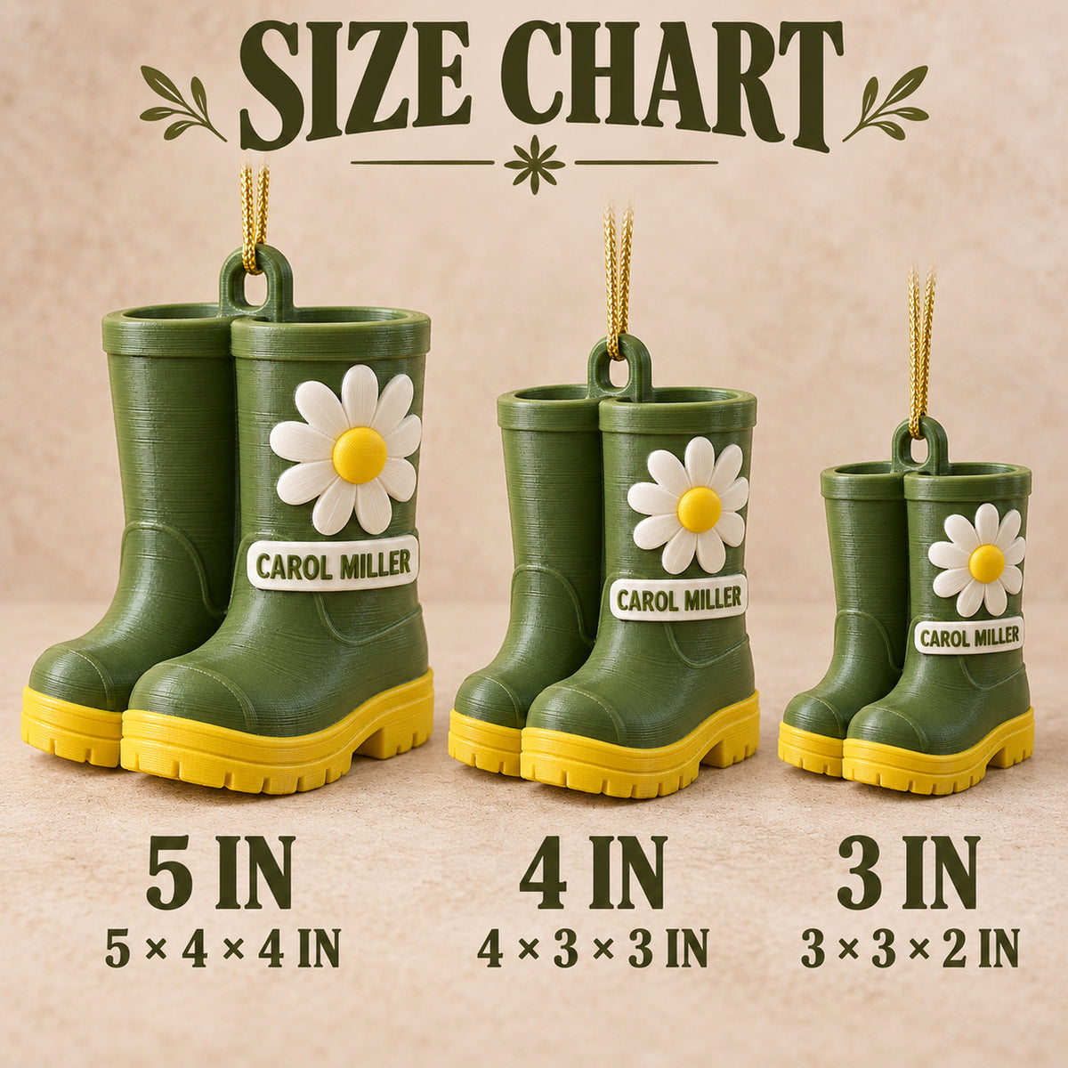 Personalized Gardening Boots 3D Ornament - Custom Christmas Keepsake - image 5