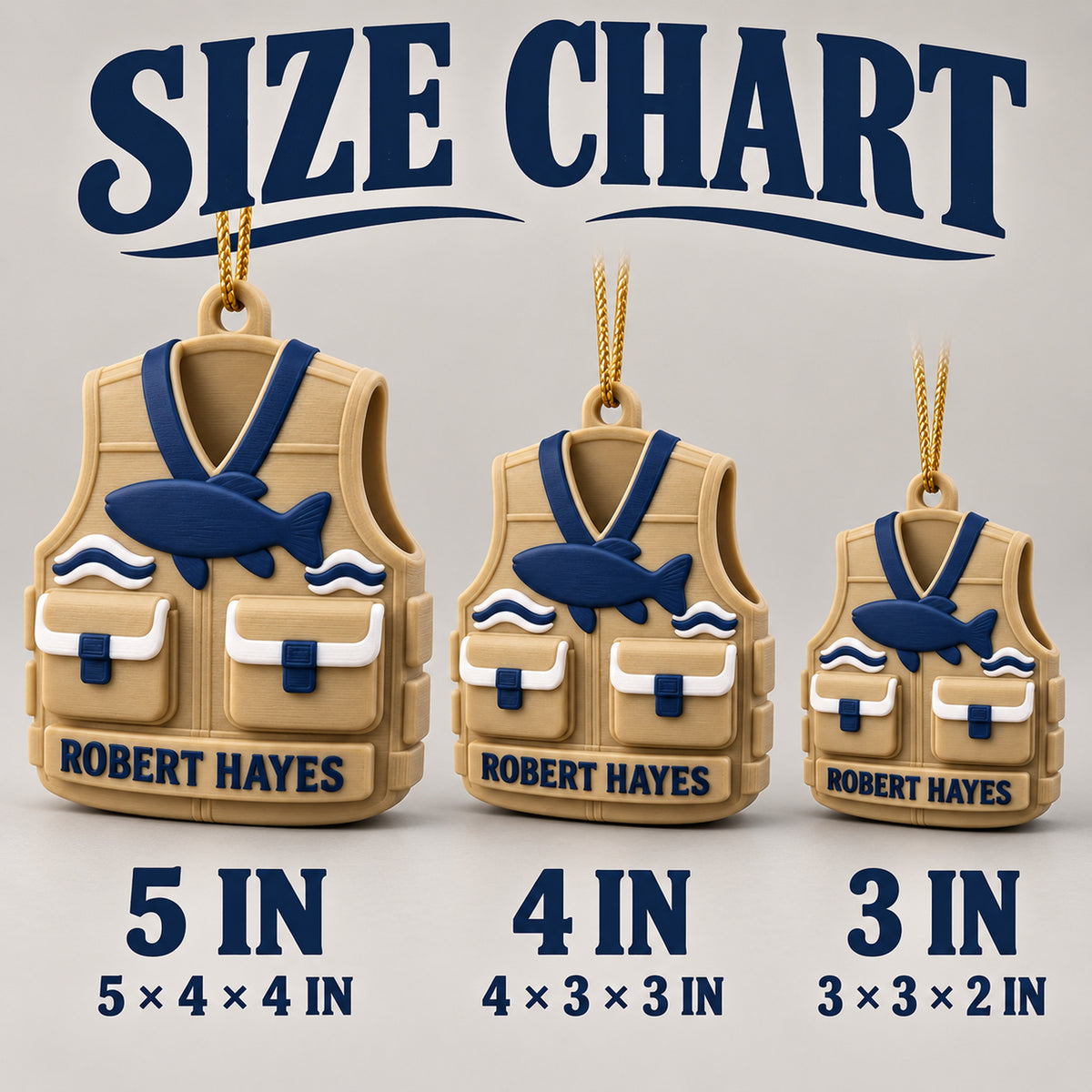 Personalized Fishing Vest 3D Ornament - Custom Christmas Keepsake - image 5