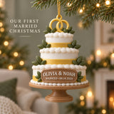 Personalized Wedding Cake 3D Ornament - Custom Christmas Keepsake - image 2