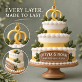 Personalized Wedding Cake 3D Ornament - Custom Christmas Keepsake - image 6