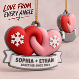 Personalized Two Hearts 3D Ornament - Custom Christmas Keepsake - image 4