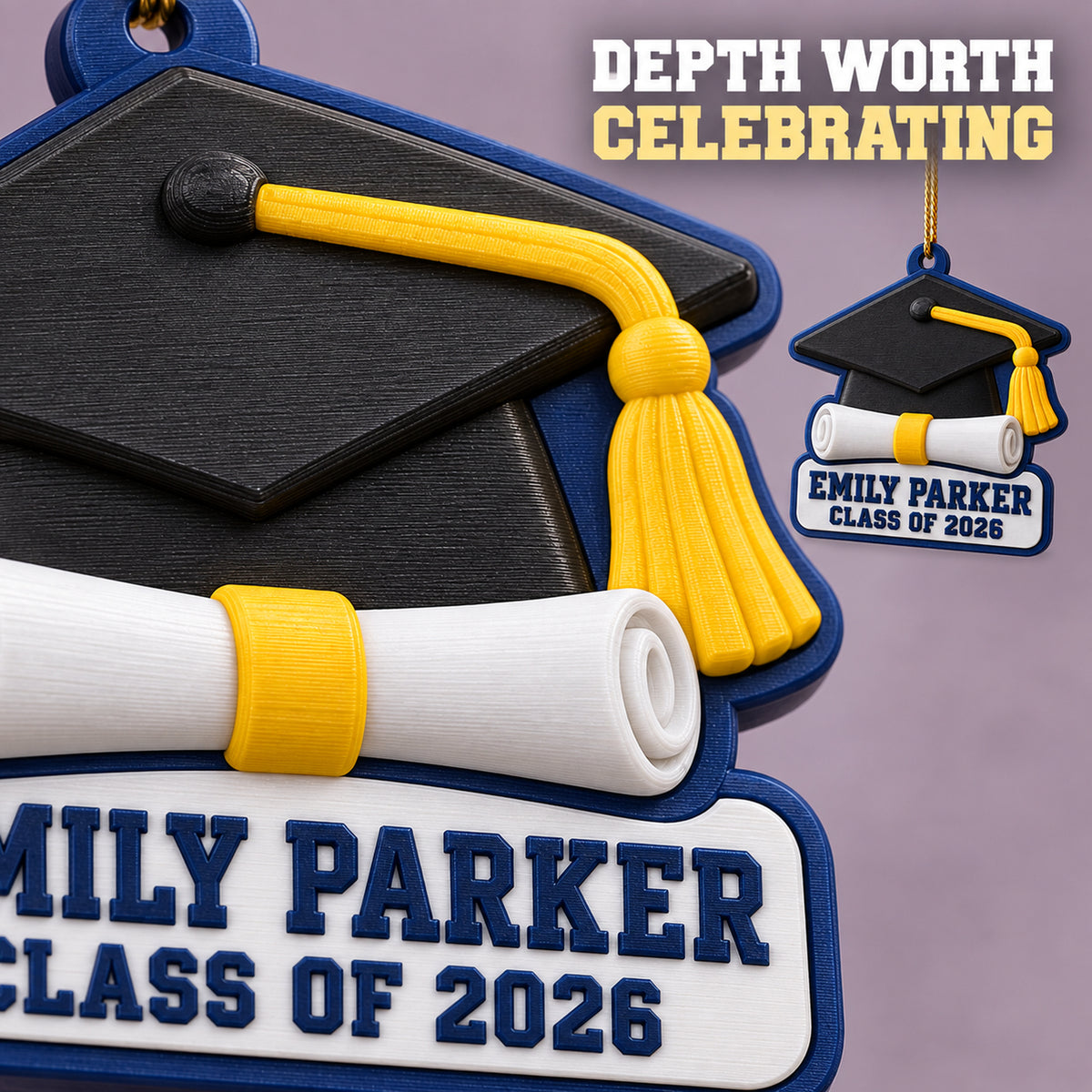 Personalized Graduation Cap Diploma 3D Ornament - Custom Christmas Keepsake - image 6