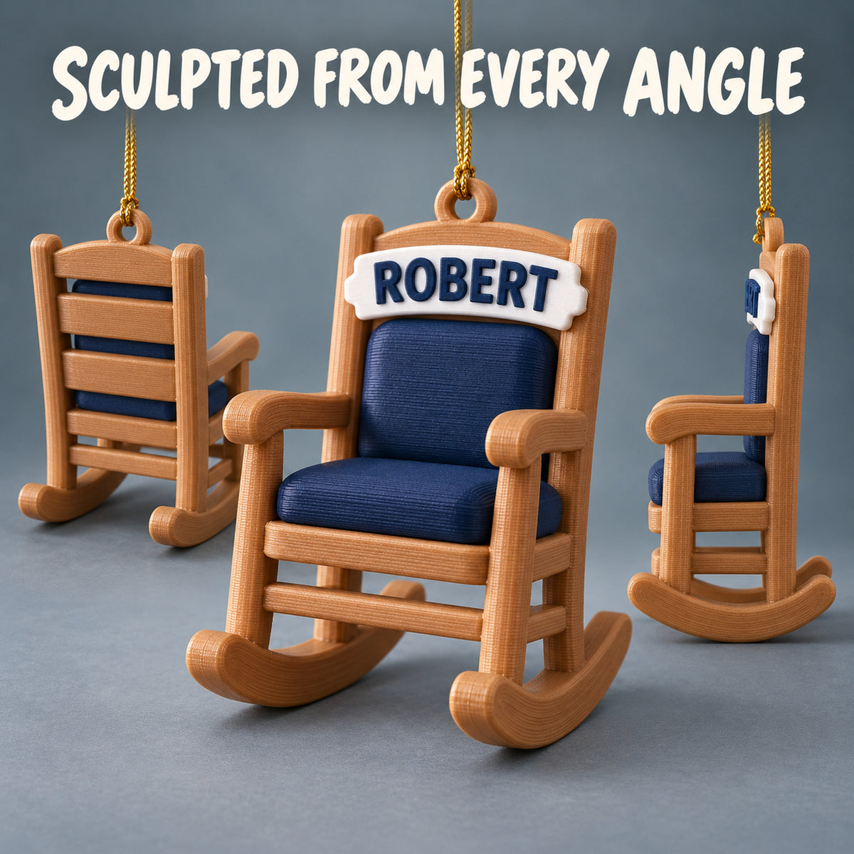 Personalized Retirement Rocking Chair 3D Ornament - Custom Christmas Keepsake - image 4