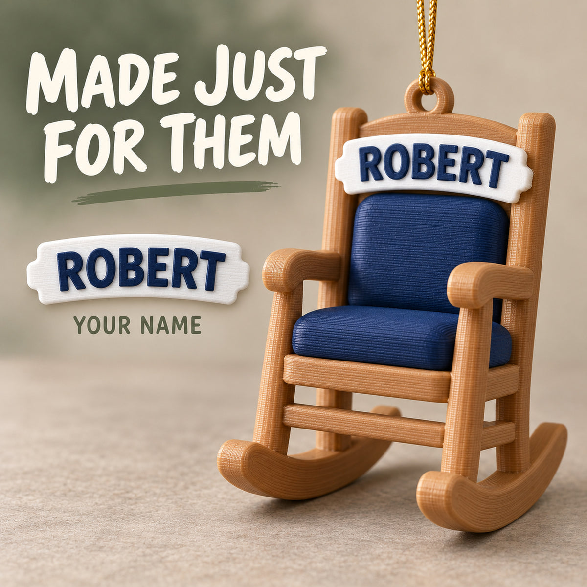Personalized Retirement Rocking Chair 3D Ornament - Custom Christmas Keepsake - image 7