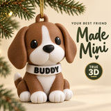 Personalized Chibi Dog 3D Ornament - Custom Christmas Keepsake - image 1