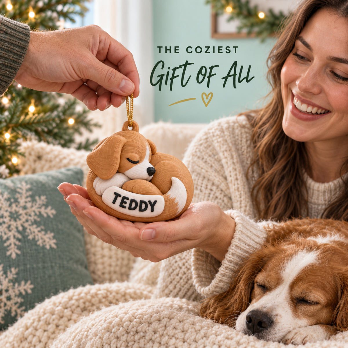 Personalized Curled Dog 3D Ornament - Custom Christmas Keepsake - image 8