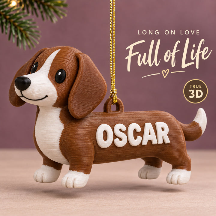 Personalized Dachshund 3D Ornament - Custom Christmas Keepsake - image 1