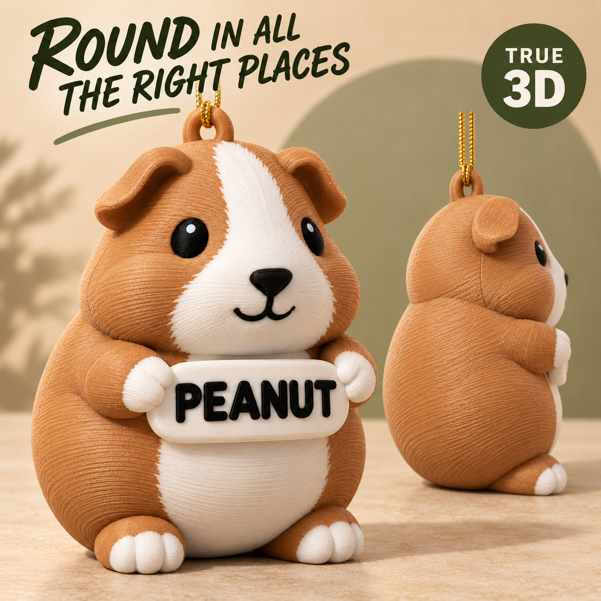 Personalized Guinea Pig 3D Ornament - Custom Christmas Keepsake - image 4