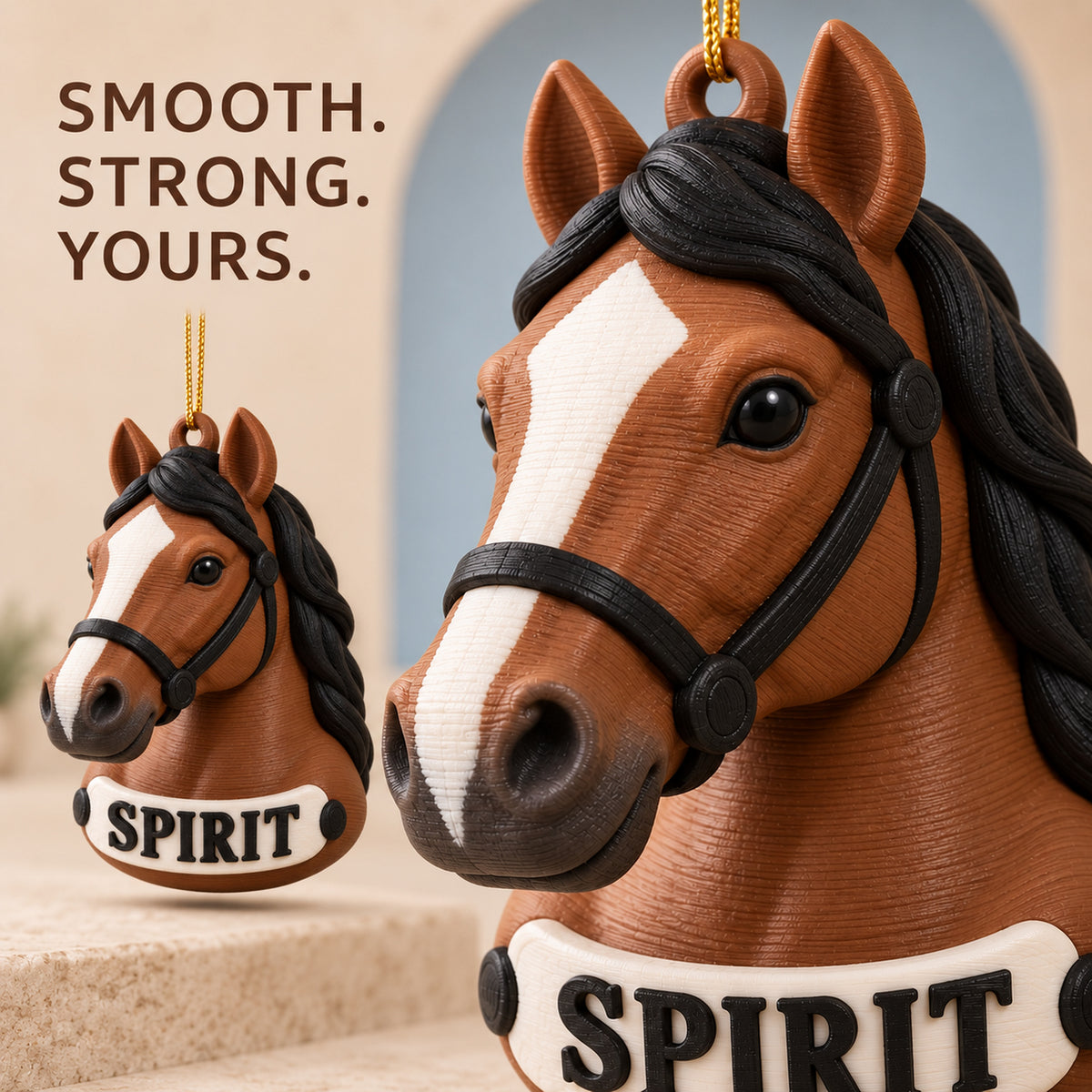 Personalized Stylized Horse Head 3D Ornament - Custom Christmas Keepsake - image 6