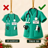 Personalized Doctor Scrubs 3D Ornament - Custom Christmas Keepsake - image 3