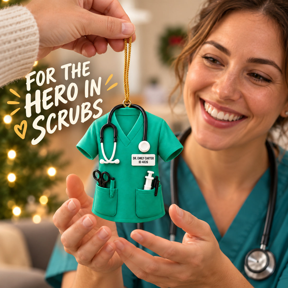 Personalized Doctor Scrubs 3D Ornament - Custom Christmas Keepsake - image 8