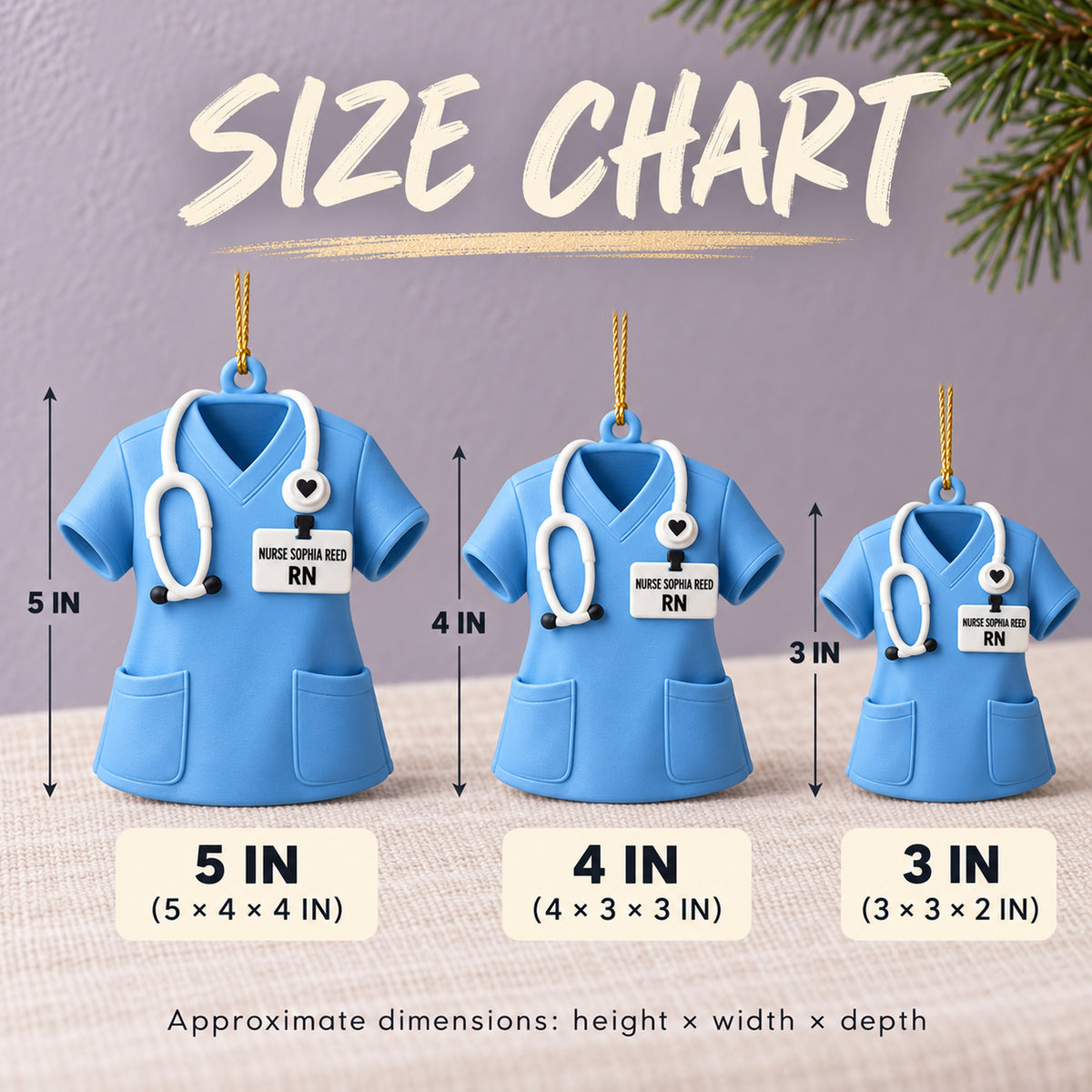Personalized Nurse Scrubs 3D Ornament - Custom Christmas Keepsake - image 5