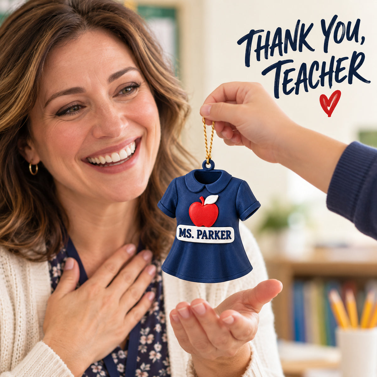 Personalized Teacher Outfit 3D Ornament - Custom Christmas Keepsake - image 8