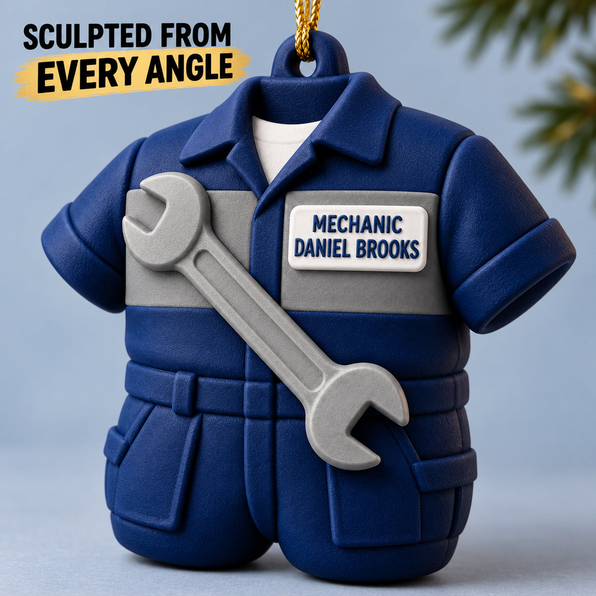 Personalized Mechanic Jumpsuit Wrench 3D Ornament - Custom Christmas Keepsake - image 4