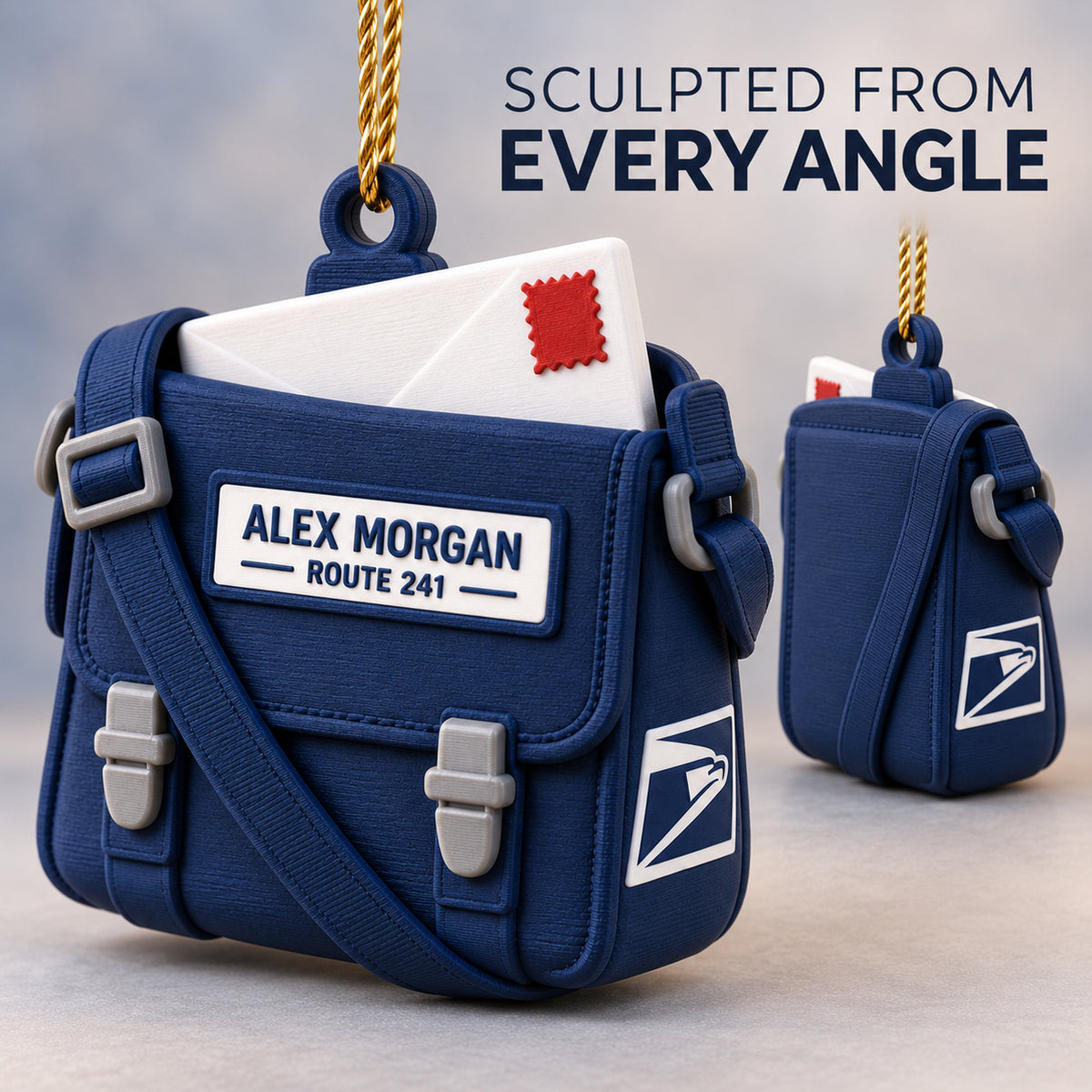 Personalized Mail Carrier Bag Envelope 3D Ornament - Custom Christmas Keepsake - image 4