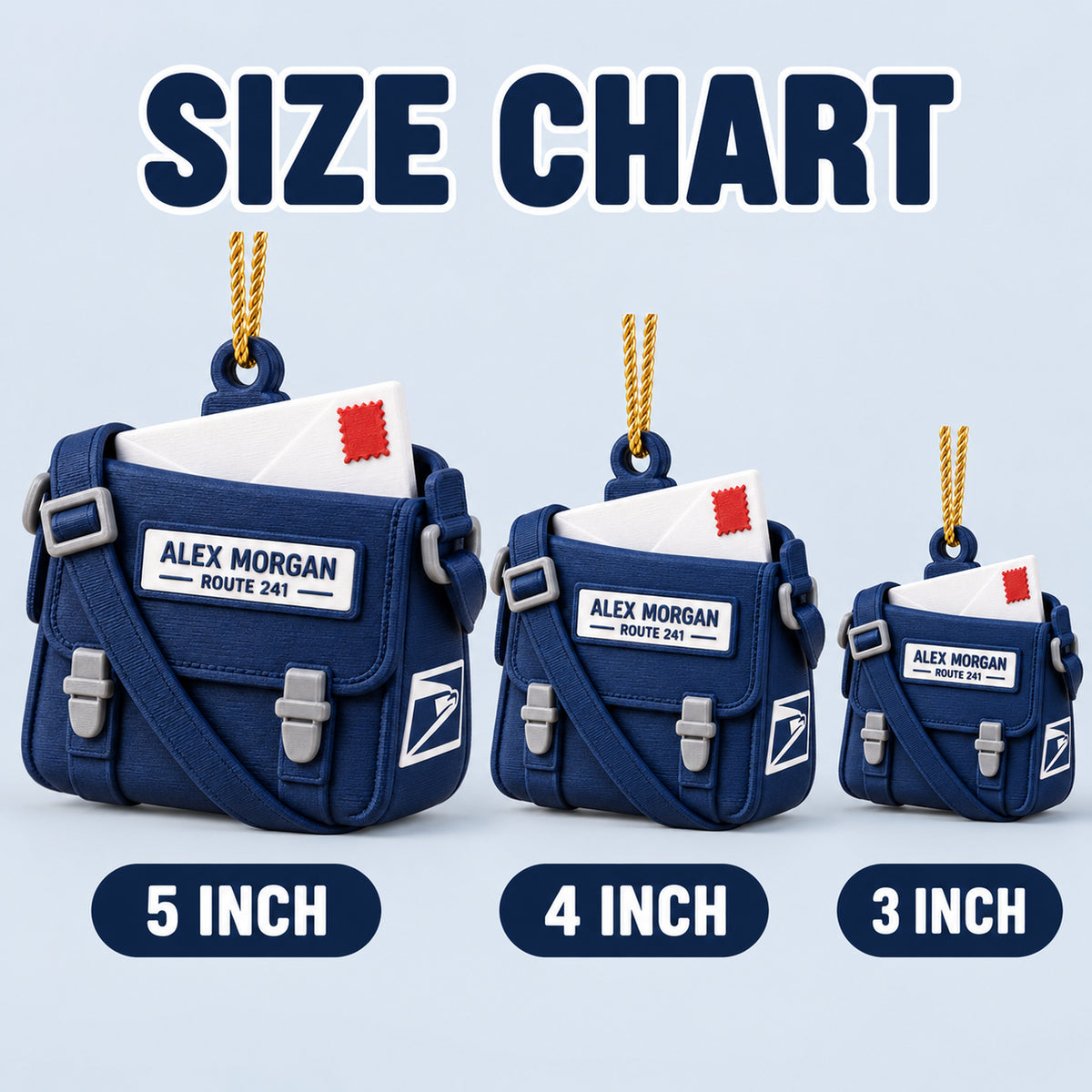Personalized Mail Carrier Bag Envelope 3D Ornament - Custom Christmas Keepsake - image 5