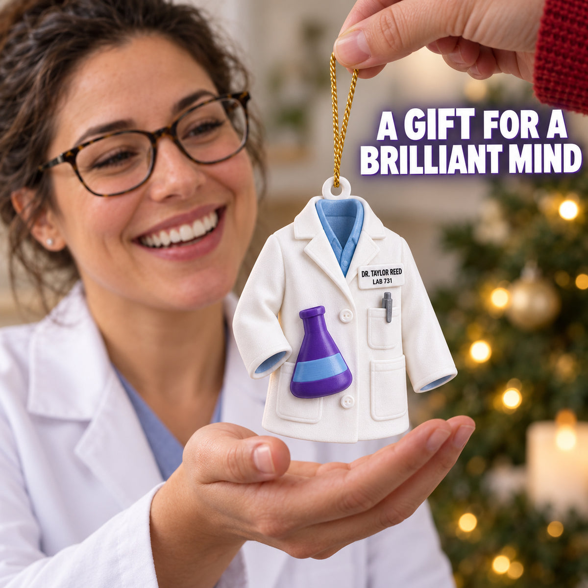 Personalized Scientist Coat Flask 3D Ornament - Custom Christmas Keepsake - image 8
