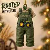 Personalized Farmer Overalls Tractor 3D Ornament - Custom Christmas Keepsake - image 1