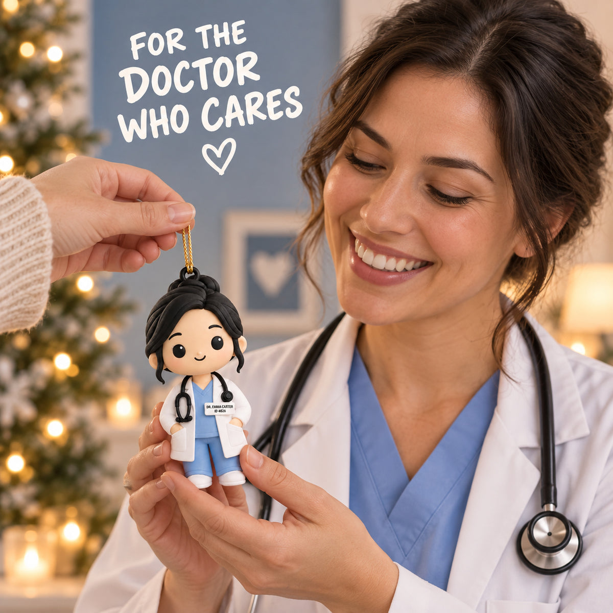 Personalized Chibi Doctor 3D Ornament - Custom Christmas Keepsake - image 8