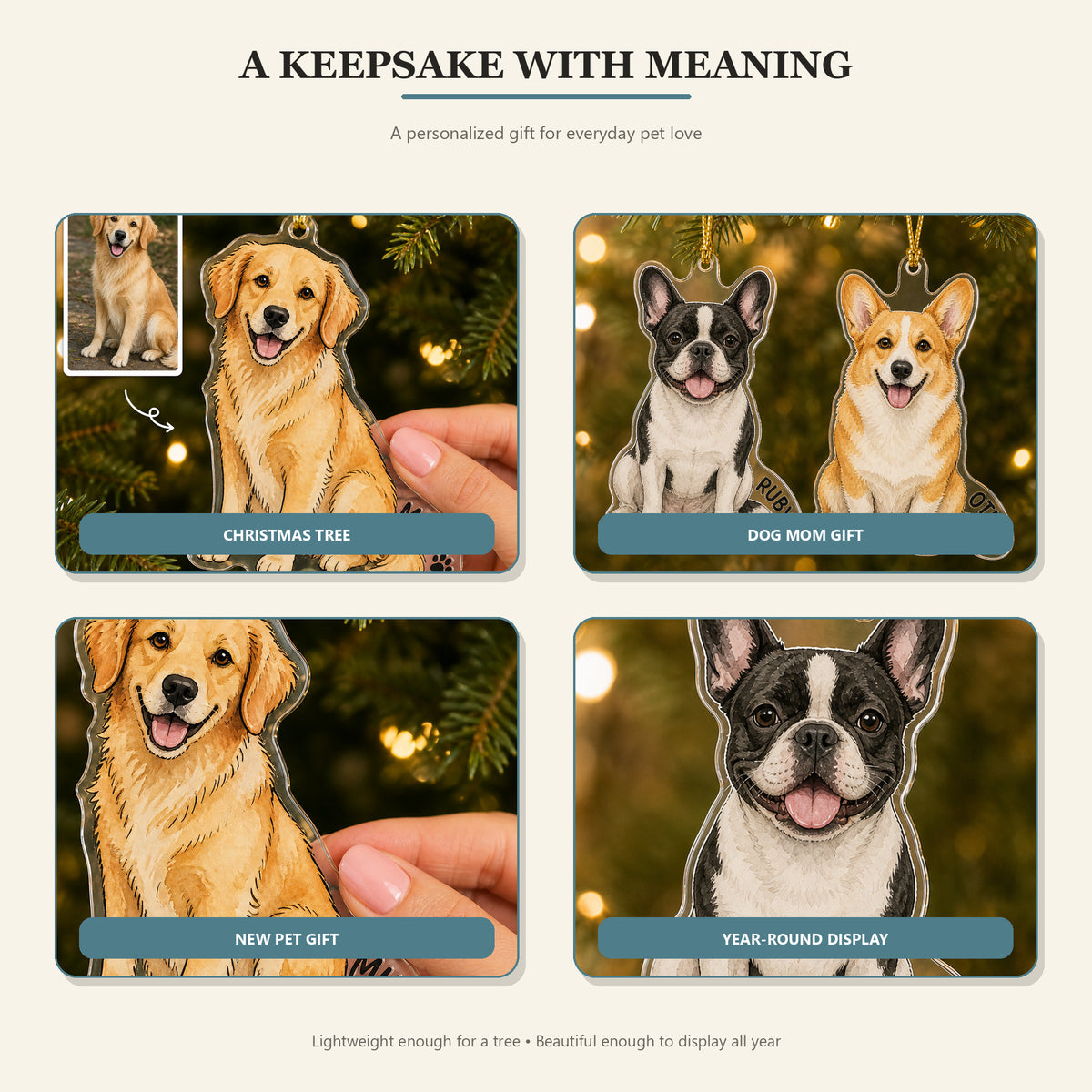Personalized Signature Tail Photo Acrylic Ornament - Custom Pet Keepsake - image 2
