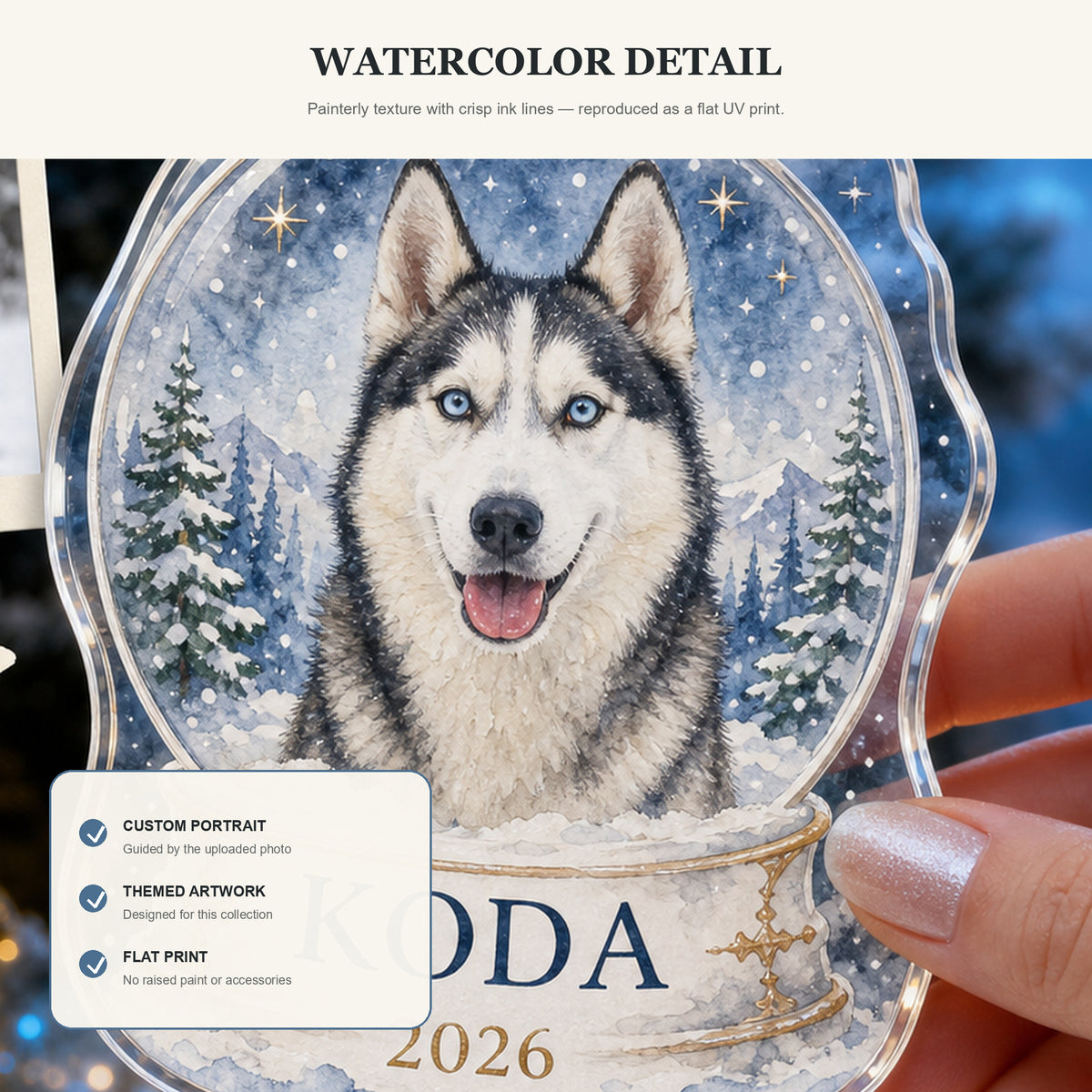 Personalized Snow Globe Dog Photo Acrylic Ornament - Custom Pet Keepsake - image 5